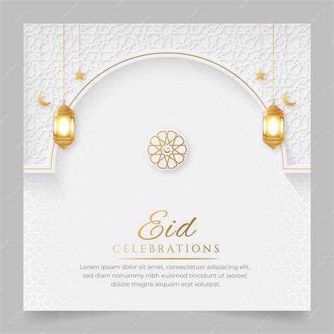 Premium Vector Eid Mubarak Islamic Greeting Card Luxury Ornamental Background With Arabic