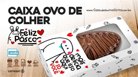 Caixa Ovo de Colher Flork para Páscoa Molde Gratuito para Baixar