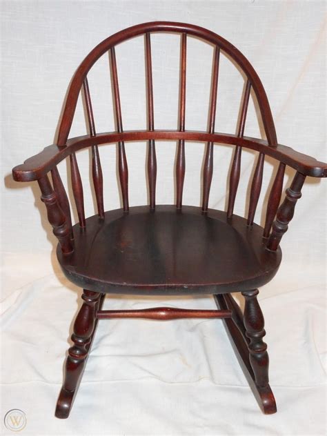 Antique Nichols And Stone Windsor Rocking Chair Childs Rocker 1785088999