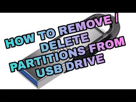 How To Remove Partition From A Usb Drive On Windows Youtube