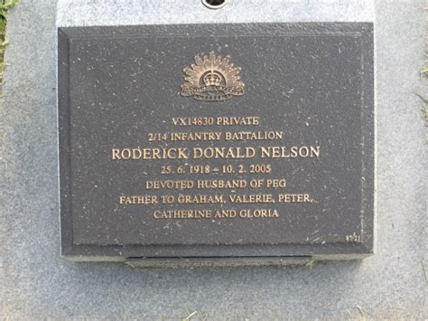 Pte Rodrick Donald Nelson Unknown 2005 Find A Grave Memorial