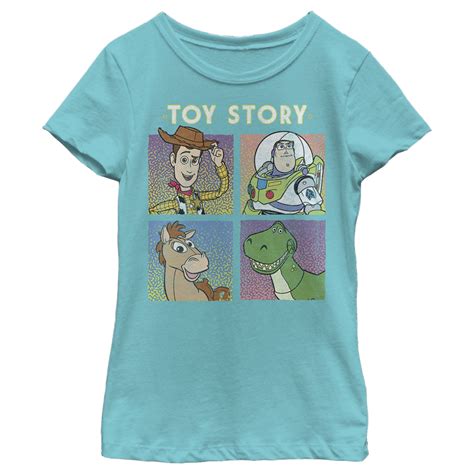 Girls Toy Story Four Buds Panels Graphic Tee Tahiti Blue Medium
