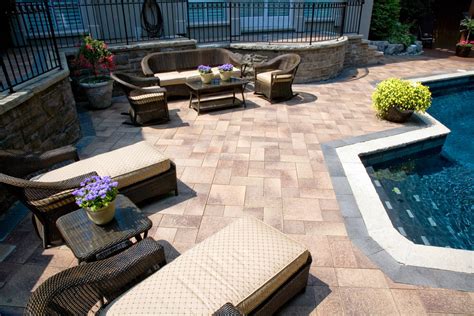 Pool Deck With Umbriano Paver By Unilock Contemporary Patio By