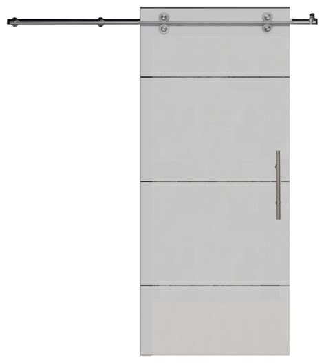 Single Sliding Glass Barn Door Lines Design V2000 48 X81 Contemporary Interior Doors By