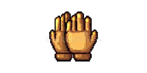 Pixel Art Praying Hands Isolated On Transparent Background Stock
