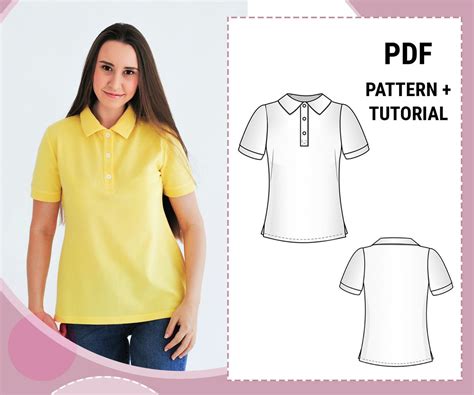 Womens Polo Shirt Sewing Pattern Sizes 36 48 Eu Top Etsy