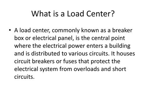 Ppt Enhancing Electrical Safety And Efficiency With Load Centers