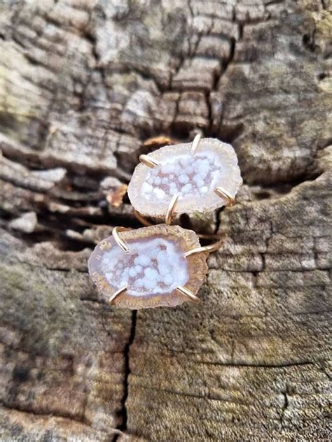 Yellow Gold Filled Adjustable Double Tabasco Geode Ring