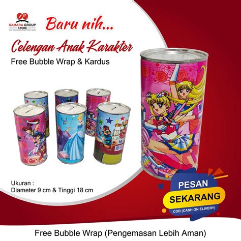 Jual CELENGAN ANAK BERGAMBAR - CELENGAN KALENG - TABUNGAN KALENG