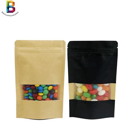 Customized Ziplock Brown Kraft Craft Paper Standing Up Pouches Food Packaging Bags China Kraft