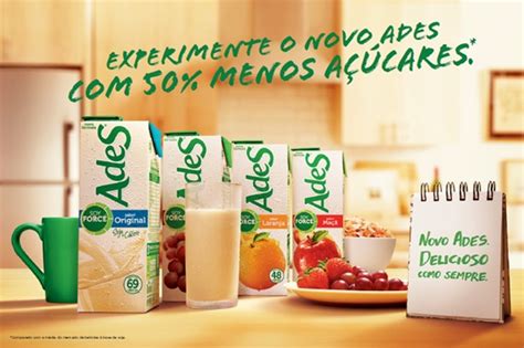 Ades apresenta uma nova fórmula 50 menos açúcares e mais sabor