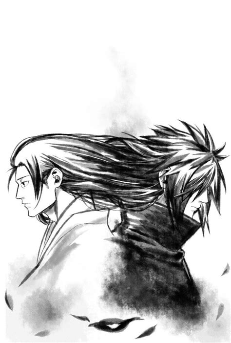 An Anime Drawing Of Two People With Long Hair