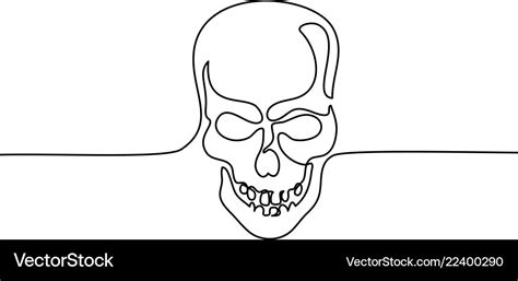 Abstract human skull continuous one line drawing Vector Image