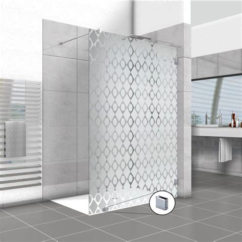 Fixed Shower Screens With Frosted Design Etsy