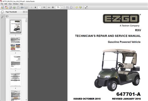 Ezgo Rxv Golf Car Freedom Shuttle 22 Service Manual Gasoline Pdf Download Heydownloads