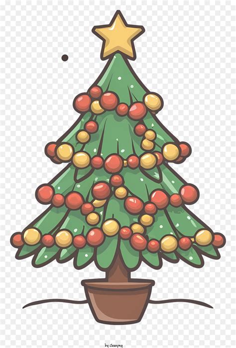 Cartoon-style Christmas tree with ornaments and pot png download - 2900*4128 - Free Transparent ...