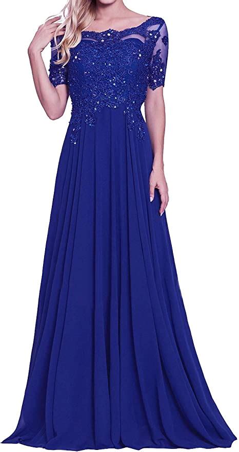 Abendkleider Damen Lang Ballkleid Brautmutterkleider Chiffon A Linie