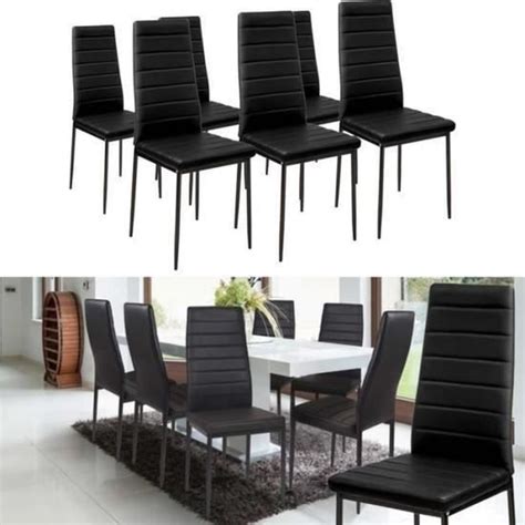 Lot De Chaises De Salle Manger Noir Avec Rev Tement En Pvc Pour