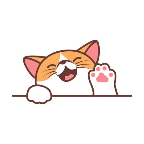 Cute waving cat Blank Template - Imgflip