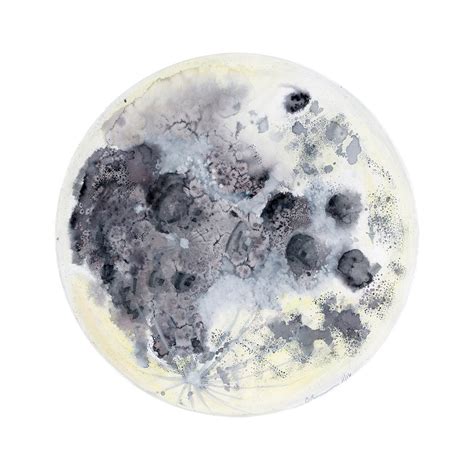 Moon Watercolor Print Space Art Art Wall Kids Moon Wall Art