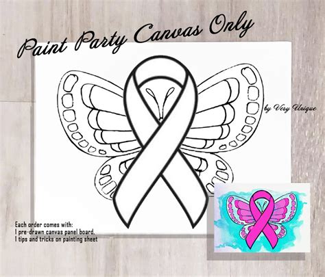 Diy Paint Party Breast Cancer Awareness Pink Canvas Panel Only Paint