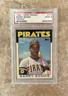 1986 Topps Traded Tiffany Barry Bonds Rookie Card 11T PSA 9 Mint