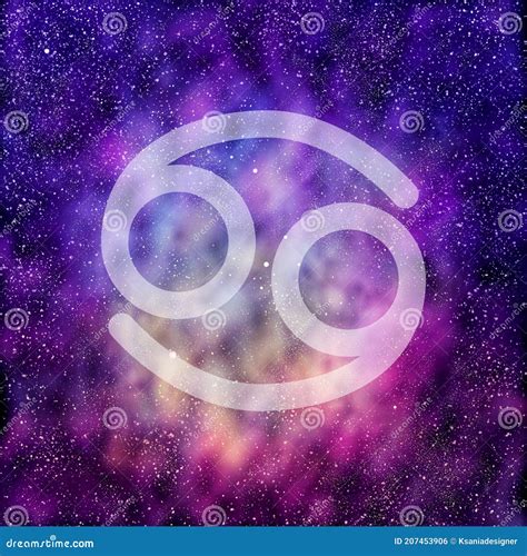 Cancer Zodiac Sign Colorful Galaxy And Stars Background Cosmic