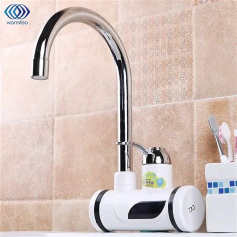 V W Rotatable Electric Kitchen Water Heater Tap Instant Hot Water Faucet Cold Heating