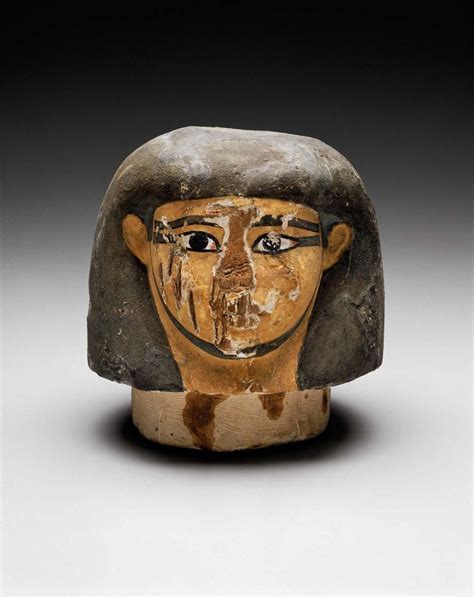 Human Headed Canopic Jar Lid Works Museum Of Fine Arts Boston