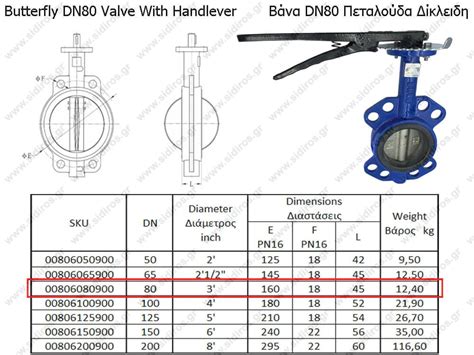 Butterfly Dn80 Valve Pn16 With Handlever