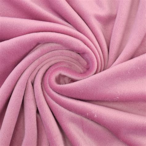 Nicki Fleece Fabric Plain Dusty Pink Fabrics Hemmers