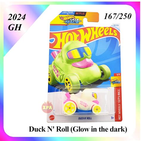 Hot Wheels Glow In Dark Series Duck N Roll Cosmic Coupe HW Warp Speeder Kereta Hot