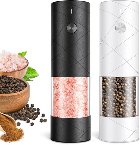 Amazon Electric Salt And Pepper Grinder Set Leap Fit Kitchen