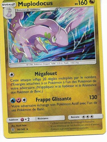 Carte Pokemon MUPLODOCUS Holo Rare PV160 96 145 SOLEIL ET LUNE NEUVE