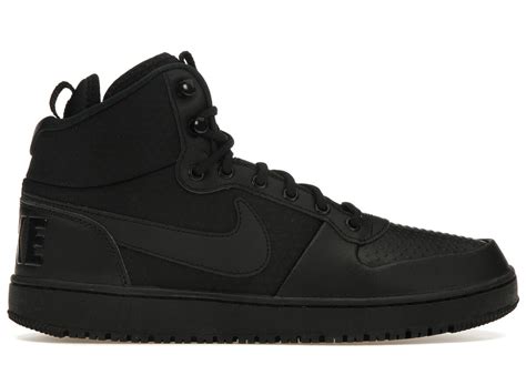 Nike Court Borough Mid Winter Triple Black Blackblackone Colorblack Editorialist