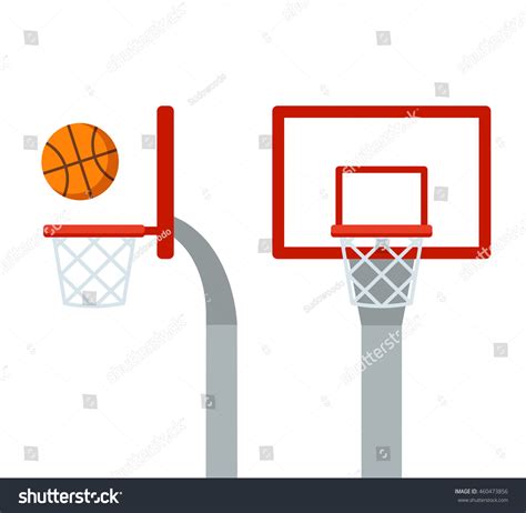 Basketball Hoop Ball Front Side View Stock Vector (Royalty Free ...