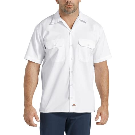 Dickies Mens Shirt Short Sleeve Button Up Flex Original Uniform Workwear 1574 Ebay