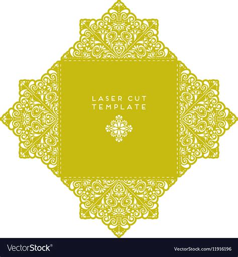 Wedding Card Laser Cut Template Royalty Free Vector Image