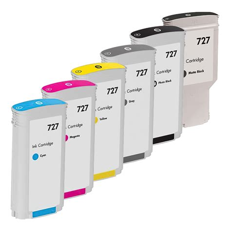 HP 727 Inkjet Bundle Pack 6 Cartridges Compatible