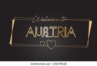 Andorra Welcome Golden Text Neon Lettering Stock Vector Royalty Free