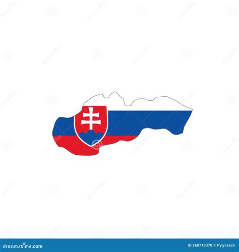 Bandera Nacional De Eslovaquia En Forma De Mapa Del Pa S Ilustraci N