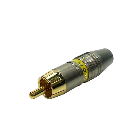 Plug Profissional Rca Macho Met Lico Amarelo Eletrope As