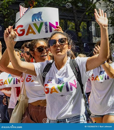 Gay Pride Parade In San Francisco Mayor Gavin Newsom Supporters March