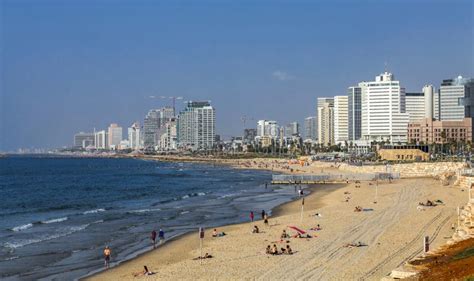 Modern Tel Aviv Skyline Israel, Beach View from Yafo Editorial Stock ...