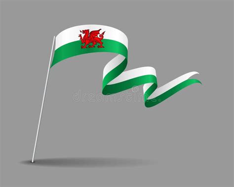 Welsh Flag Wavy Background Layout Vector Illustration Stock