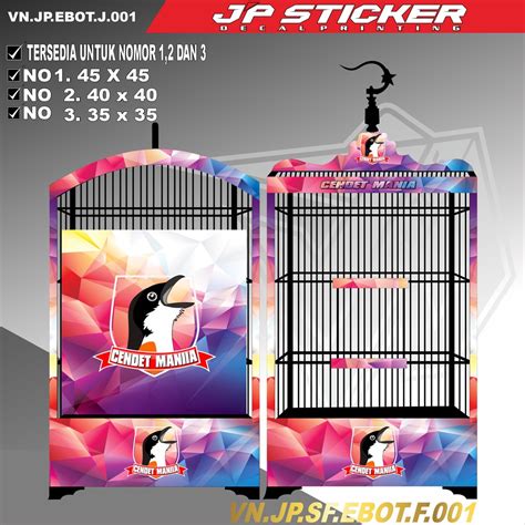 Jual Stiker Decal Kandang Kotak Dekal Sangkar Burung Model Ebod