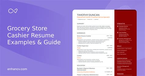 5 Grocery Store Cashier Resume Examples Guide For 2024