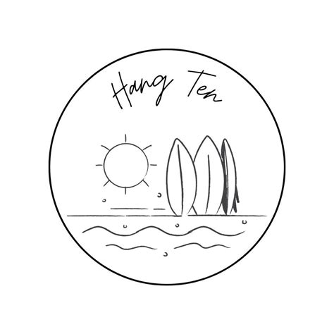 Hang Ten Surf Design Svg And Jpeg Downdload Etsy