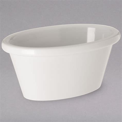 Carlisle S31442 4 Oz Ivory Bone Melamine Oval Ramekin 48 Case