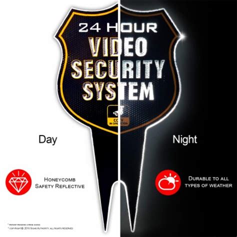 Signs Authority 24 H Video Black Reflective Surveillance Signs 10 X18